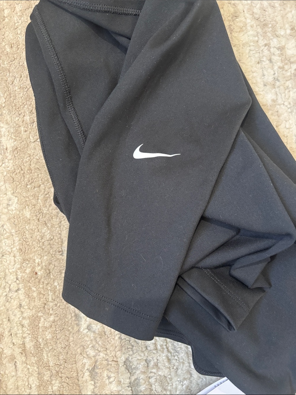 Nike Black Leggings with White Swoosh - Picture 3 of 3
